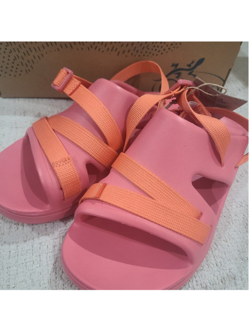 NEW Chaco Sandals Kids Girls Size 6 Women 7 Pink Strap Chillos Sport Rose Slides - Picture 4 of 10